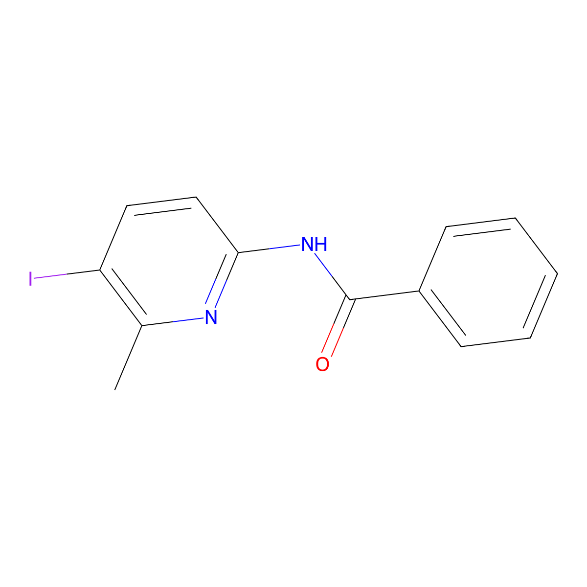 N-(5-iodo-6-methylpyridin-2-yl)benzamide molecular structure, CAS 760965-16-0
