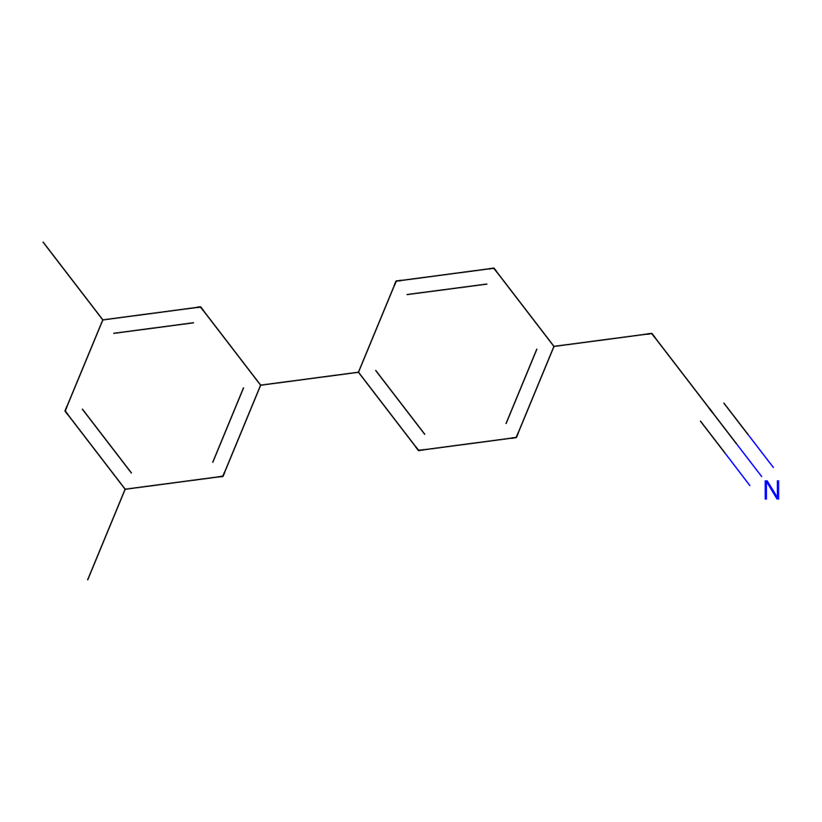 (3',5'-Dimethyl[1,1'-biphenyl]-4-yl)acetonitrile molecular structure, CAS 760976-11-2
