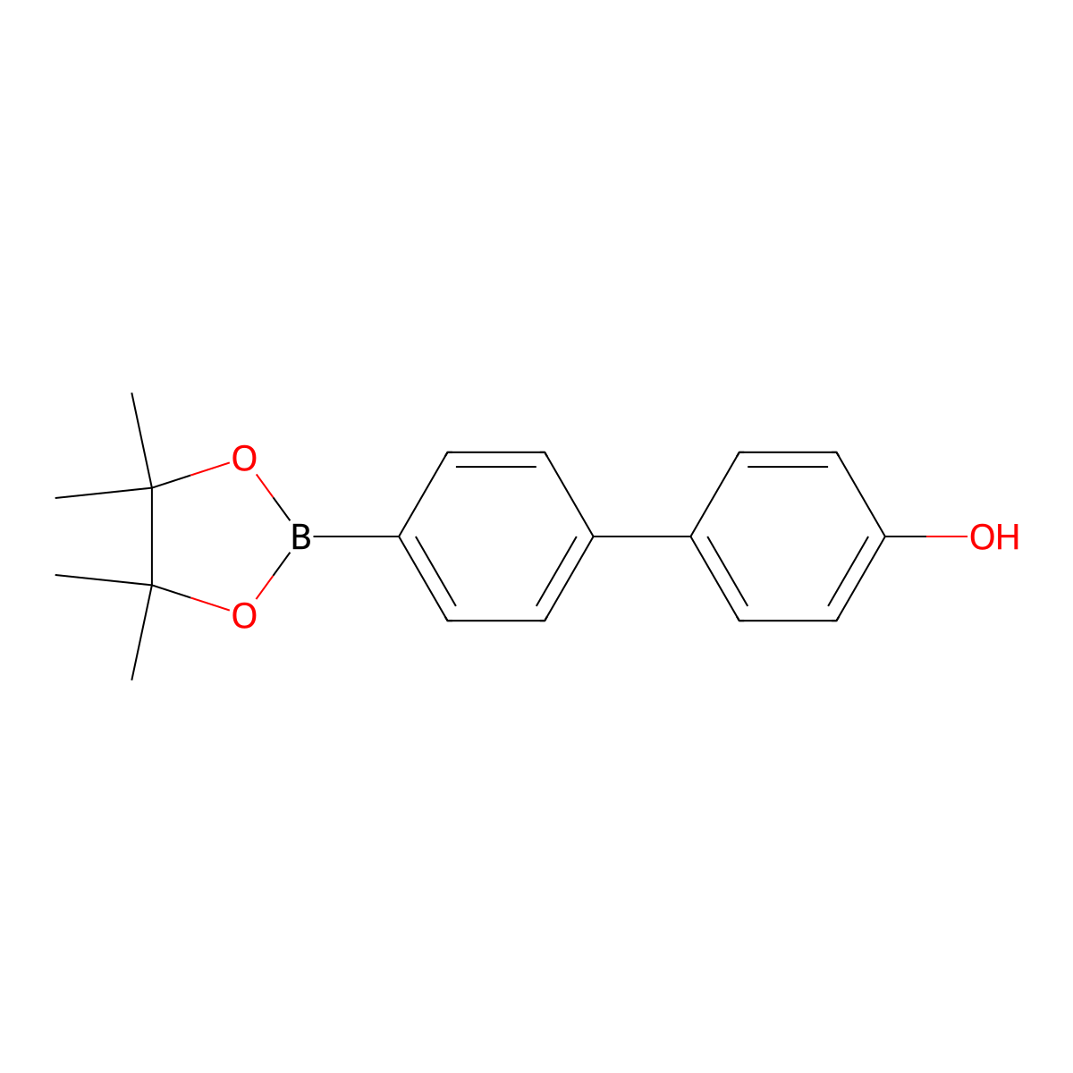 4'-(4,4,5,5-Tetramethyl-1,3,2-dioxaborolan-2-yl)biphenyl-4-ol molecular structure, CAS 760989-91-1