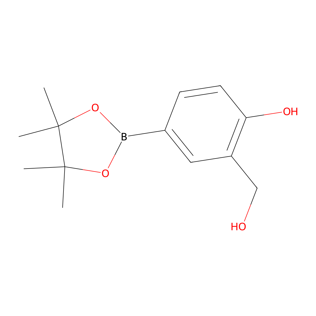 2-(Hydroxymethyl)-4-(4,4,5,5-tetramethyl-1,3,2-dioxaborolan-2-yl)phenol molecular structure, CAS 760989-96-6