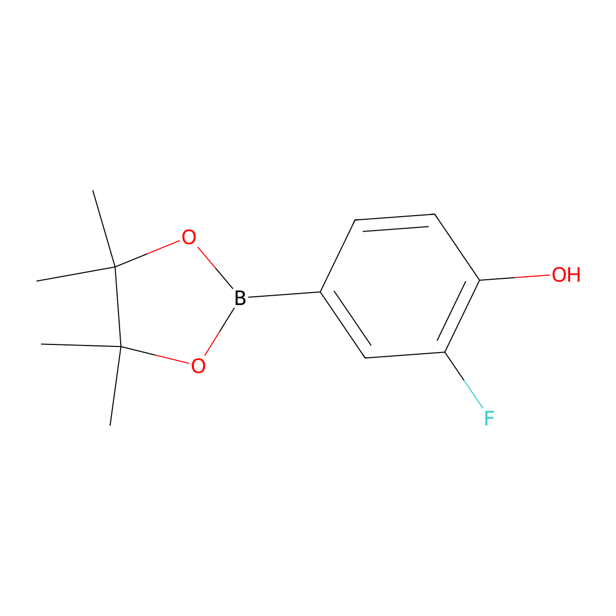 2-Fluoro-4-(4,4,5,5-tetramethyl-1,3,2-dioxaborolan-2-yl)phenol molecular structure, CAS 760990-08-7