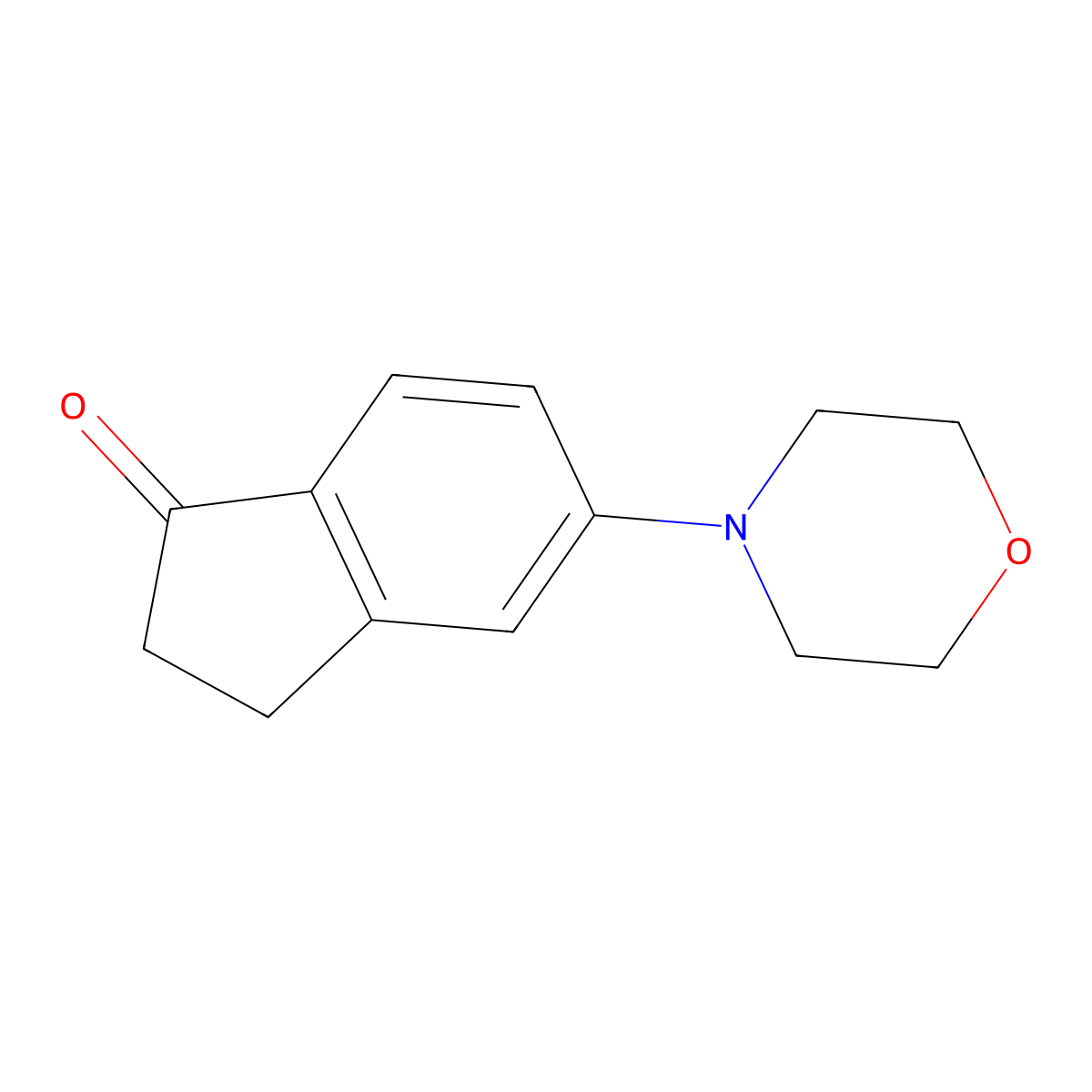 5-(Morpholin-4-yl)-2,3-dihydro-1H-inden-1-one molecular structure, CAS 760995-19-5