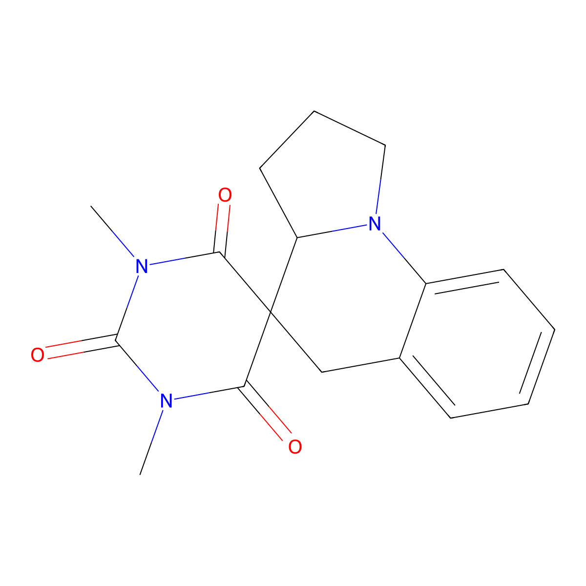 1,3-dimethylspiro[1,3-diazinane-5,4'-2,3,3a,5-tetrahydro-1H-pyrrolo[1,2-a]quinoline]-2,4,6-trione molecular structure, CAS 760996-66-5