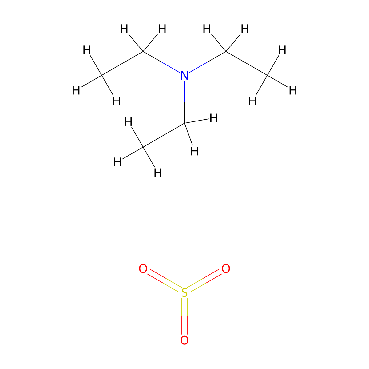 Sulfur trioxide triethylamine complex molecular structure, CAS 761-01-3