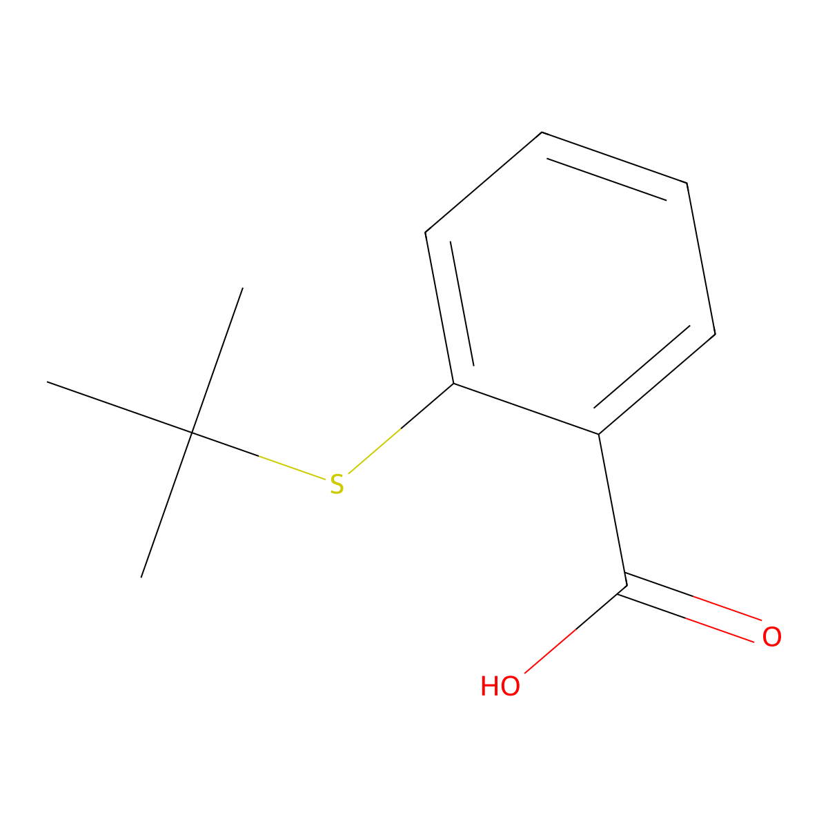 2-tert-Butylsulfanyl-benzoic acid molecular structure, CAS 7611-60-1