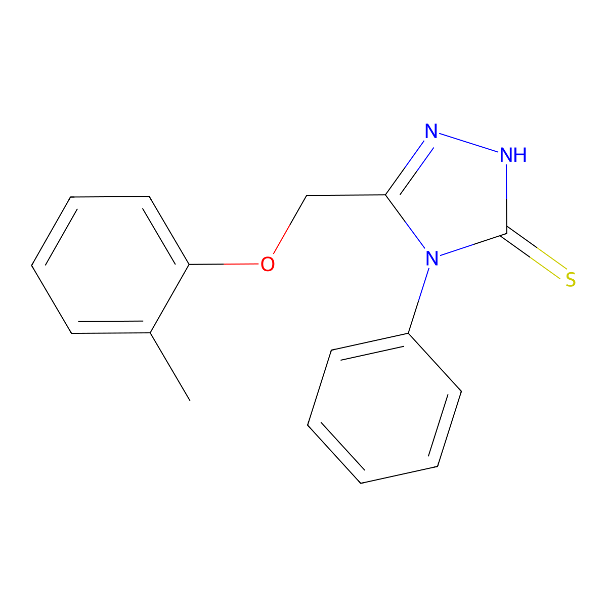 5-[(2-methylphenoxy)methyl]-4-phenyl-4H-1,2,4-triazole-3-thiol molecular structure, CAS 76111-25-6