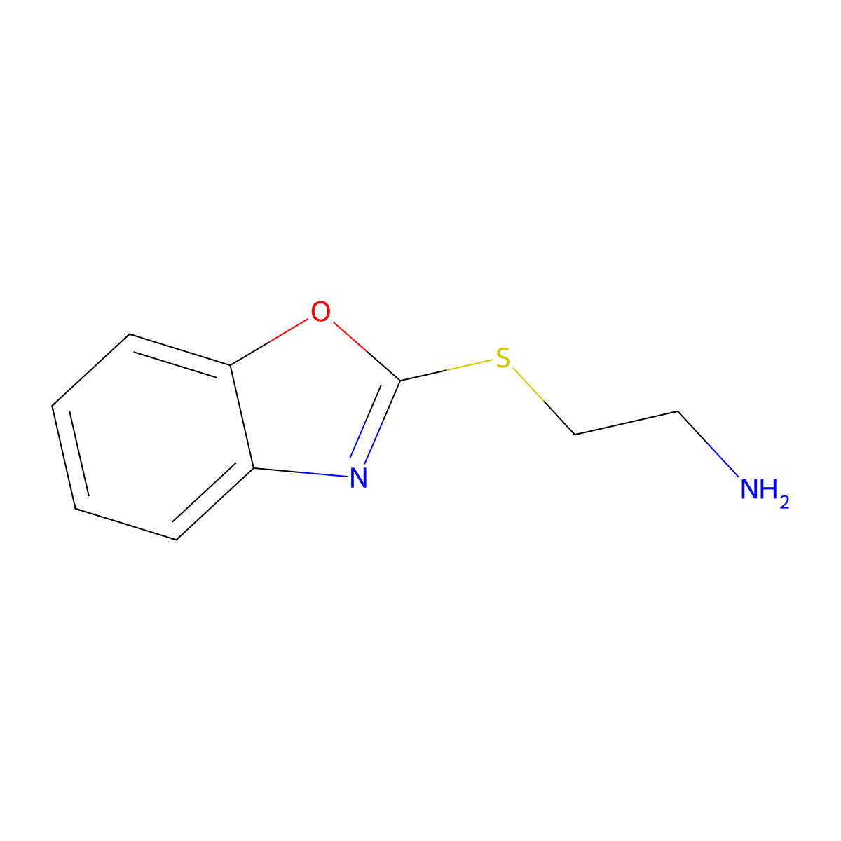 2-(1,3-Benzoxazol-2-ylsulfanyl)ethanamine molecular structure, CAS 76111-71-2