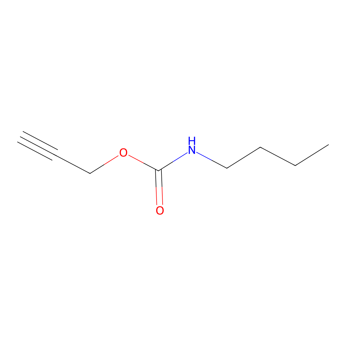 2-Propynyl butylcarbamate molecular structure, CAS 76114-73-3
