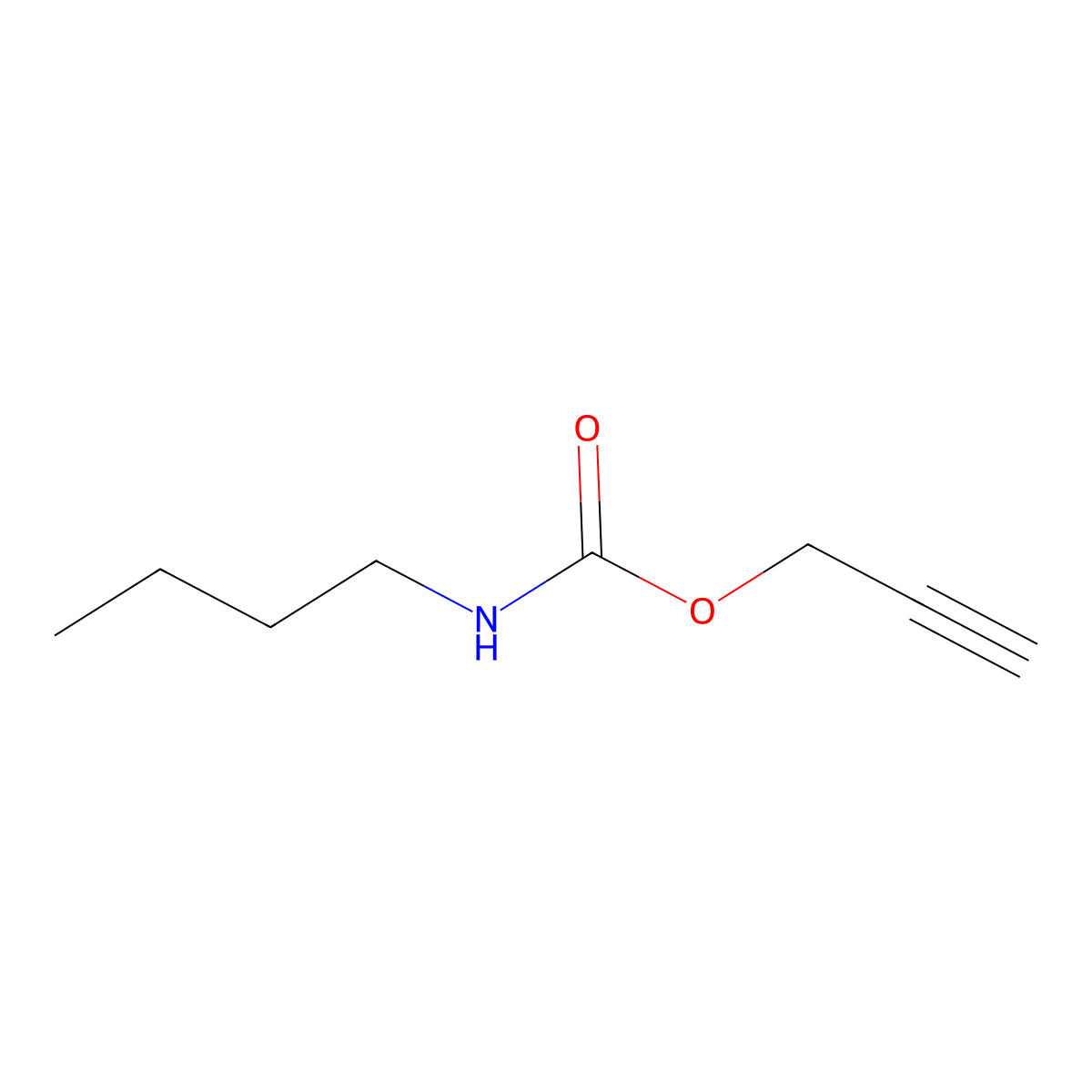 2-Propynyl butylcarbamate molecular structure, CAS 76114-73-3