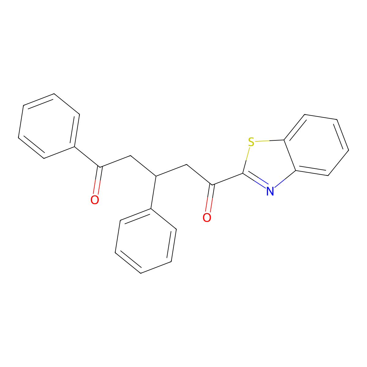 1-(1,3-Benzothiazol-2-yl)-3,5-diphenylpentane-1,5-dione molecular structure, CAS 76115-66-7
