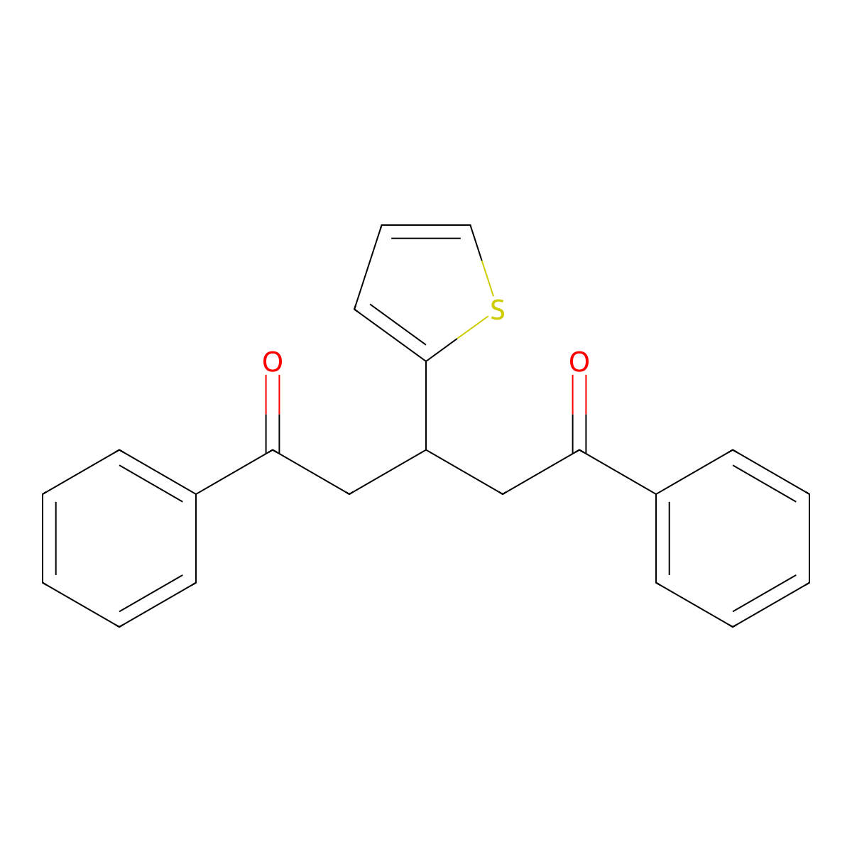 1,5-Diphenyl-3-(thiophen-2-yl)pentane-1,5-dione molecular structure, CAS 76115-74-7