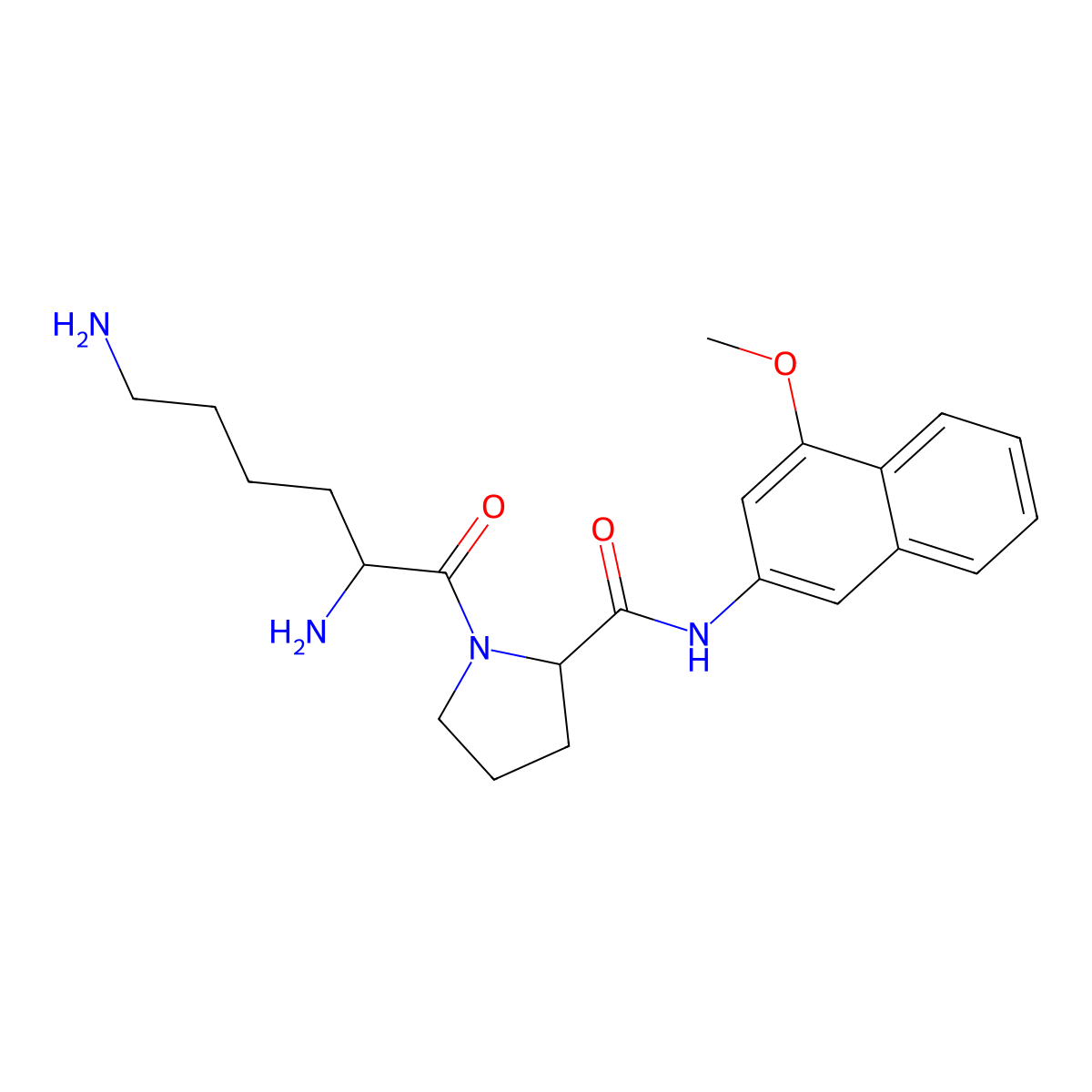 1-(2,6-diaminohexanoyl)-N-(4-methoxynaphthalen-2-yl)pyrrolidine-2-carboxamide molecular structure, CAS 76122-98-0