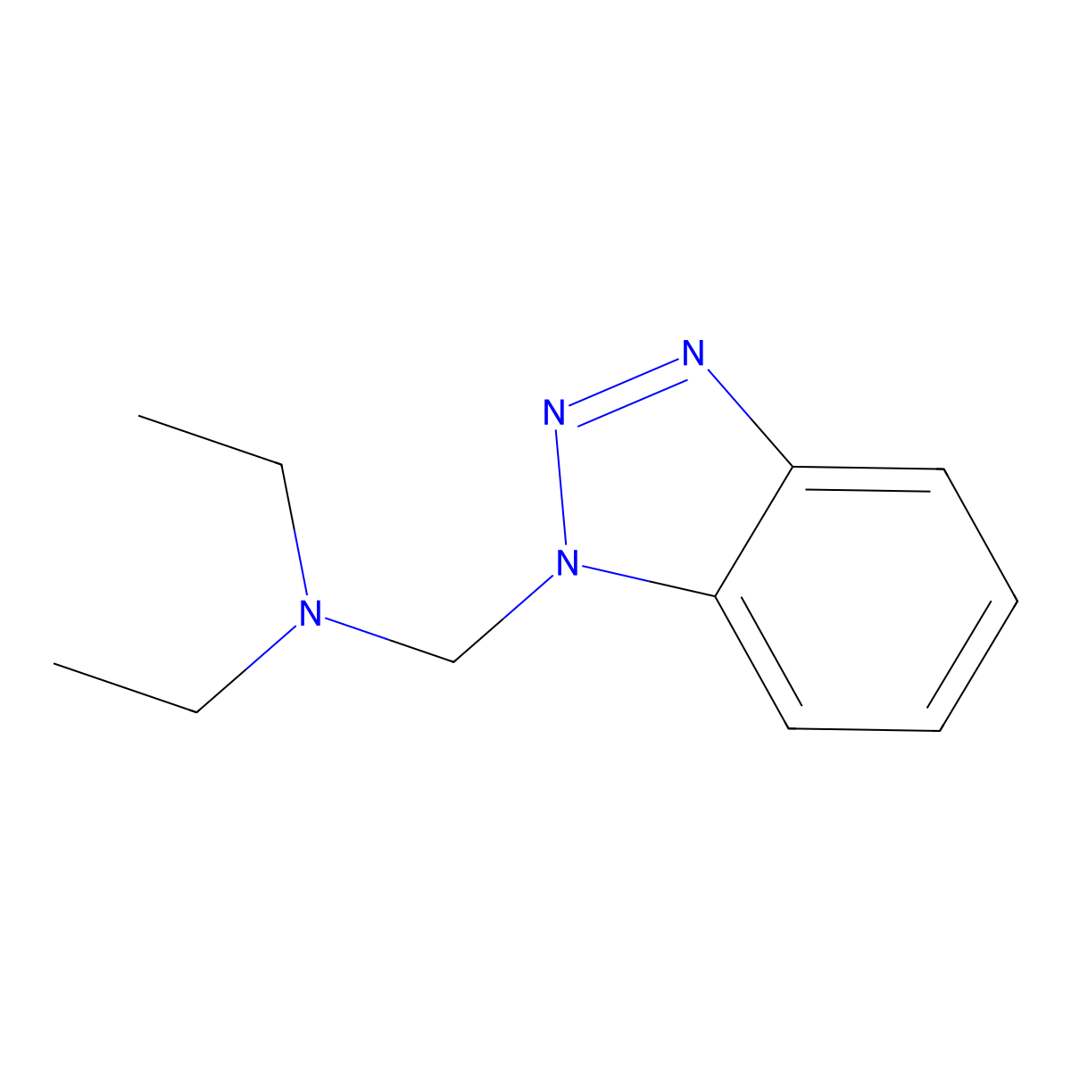 (1H-1,2,3-Benzotriazol-1-ylmethyl)diethylamine molecular structure, CAS 76123-47-2