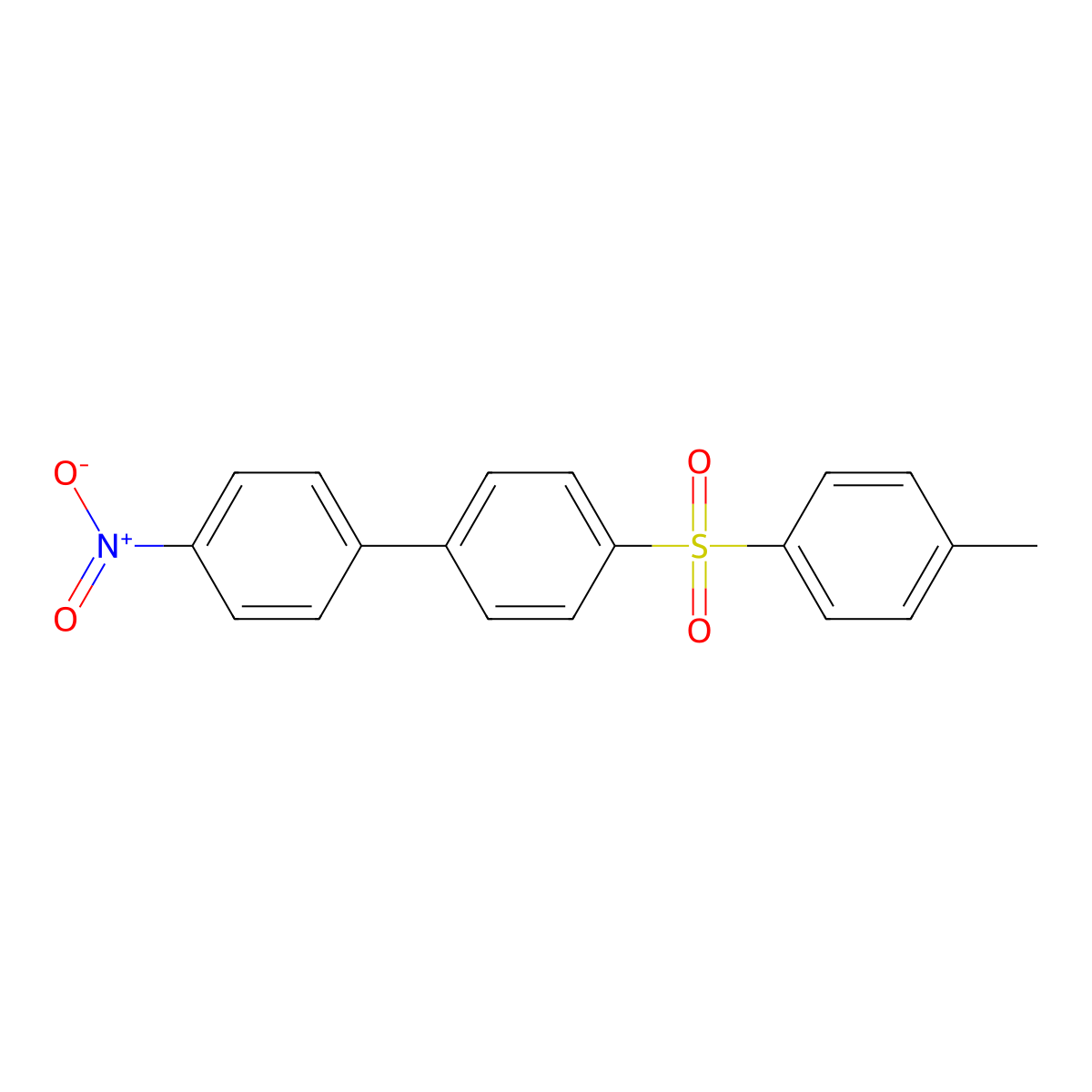1,1'-Biphenyl, 4-[(4-methylphenyl)sulfonyl]-4'-nitro- molecular structure, CAS 76128-00-2