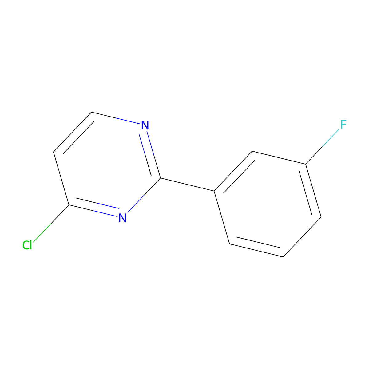 4-Chloro-2-(3-fluorophenyl)pyrimidine molecular structure, CAS 76128-70-6