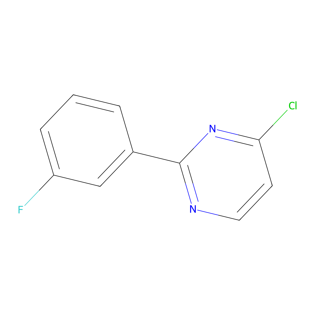 4-Chloro-2-(3-fluorophenyl)pyrimidine molecular structure, CAS 76128-70-6