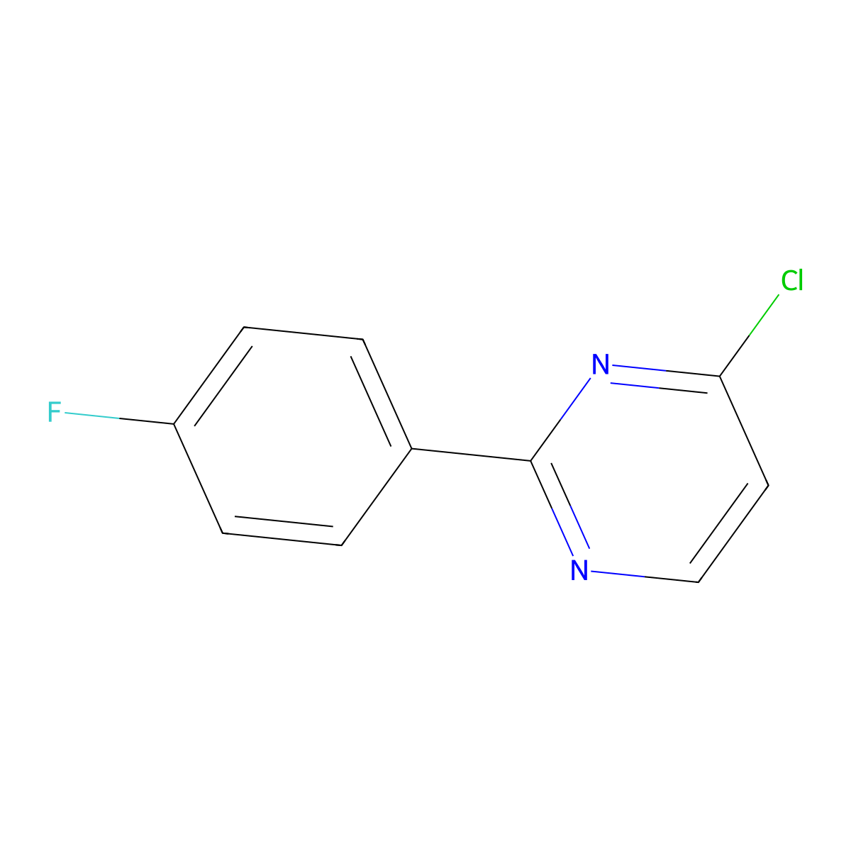 4-Chloro-2-(4-fluorophenyl)pyrimidine molecular structure, CAS 76128-71-7