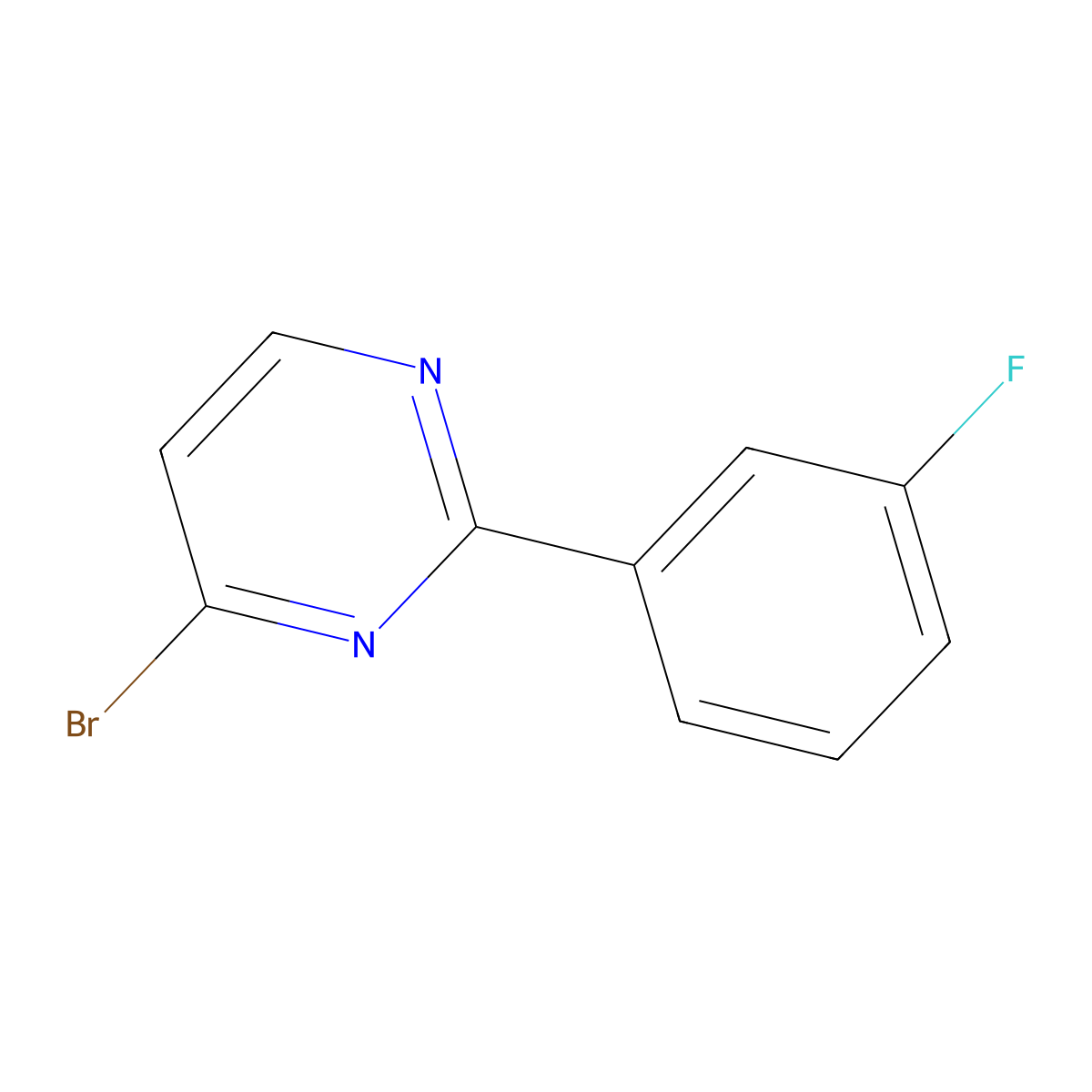 4-Bromo-2-(3-fluorophenyl)pyrimidine molecular structure, CAS 76128-72-8