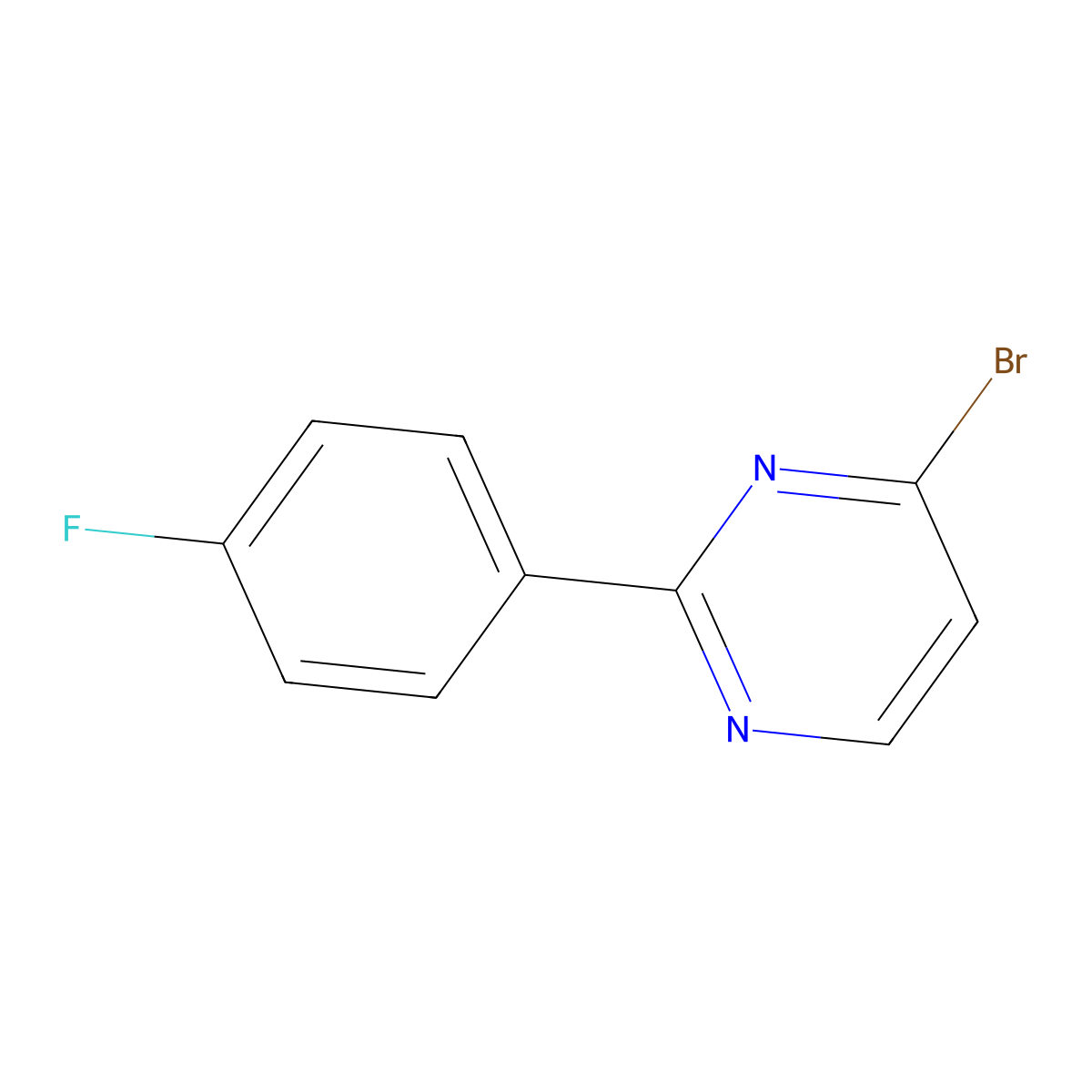 4-Bromo-2-(4-fluorophenyl)pyrimidine molecular structure, CAS 76128-73-9