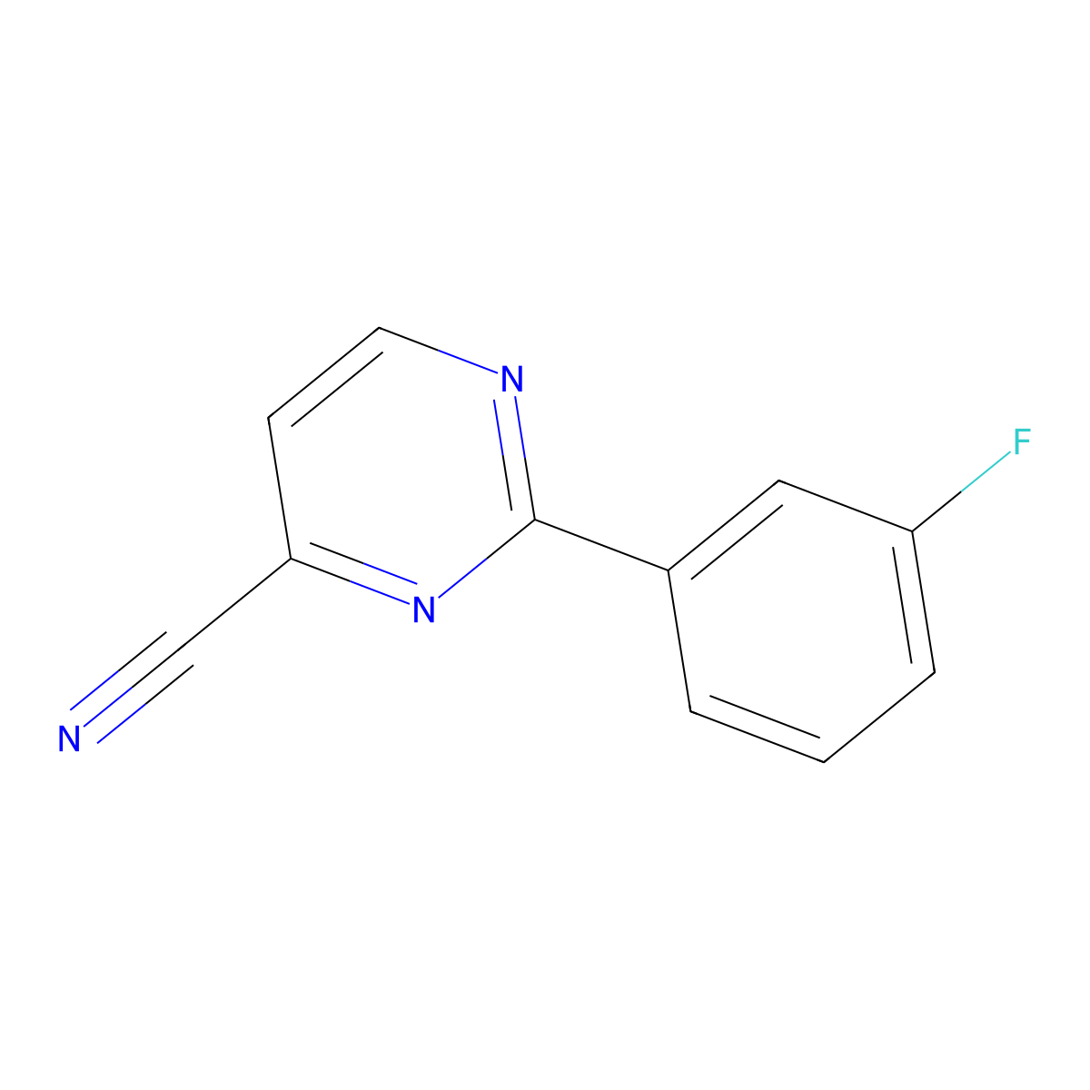 2-(3-Fluorophenyl)pyrimidine-4-carbonitrile molecular structure, CAS 76128-77-3