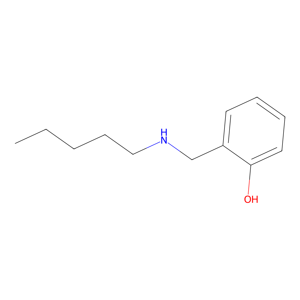 Phenol, 2-((pentylamino)methyl)- molecular structure, CAS 76128-88-6