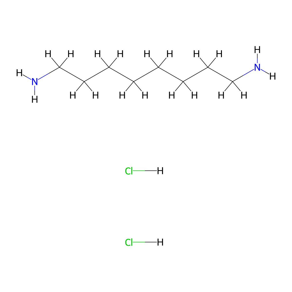Octamethylenediamine dihydrochloride molecular structure, CAS 7613-16-3