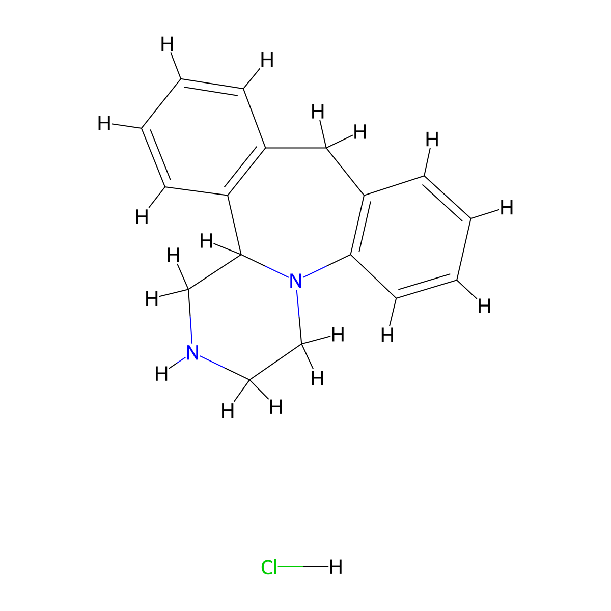 1,2,3,4,10,14b-Hexahydrodibenzo-[8c,f]-pyrazino[1,2a]-azepin hydrochlorid molecular structure, CAS 76134-77-5