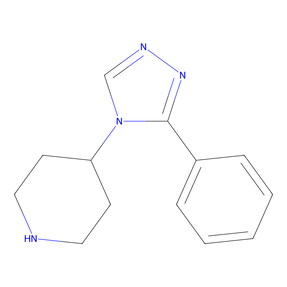 4-(3-phenyl-4H-1,2,4-triazol-4-yl)piperidine molecular structure, CAS 761358-39-8