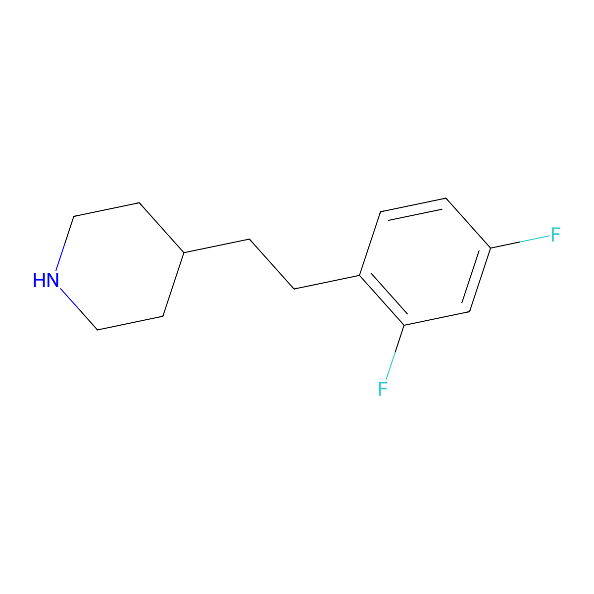 4-[2-(2,4-Difluorophenyl)ethyl]piperidine molecular structure, CAS 761372-65-0