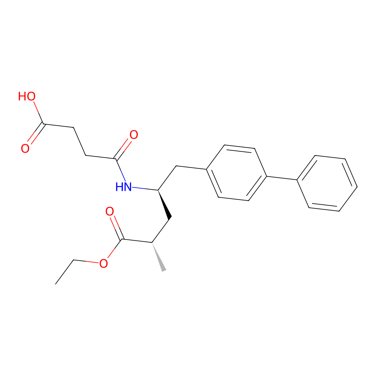 Sacubitril, (2R,4S)- molecular structure, CAS 761373-05-1