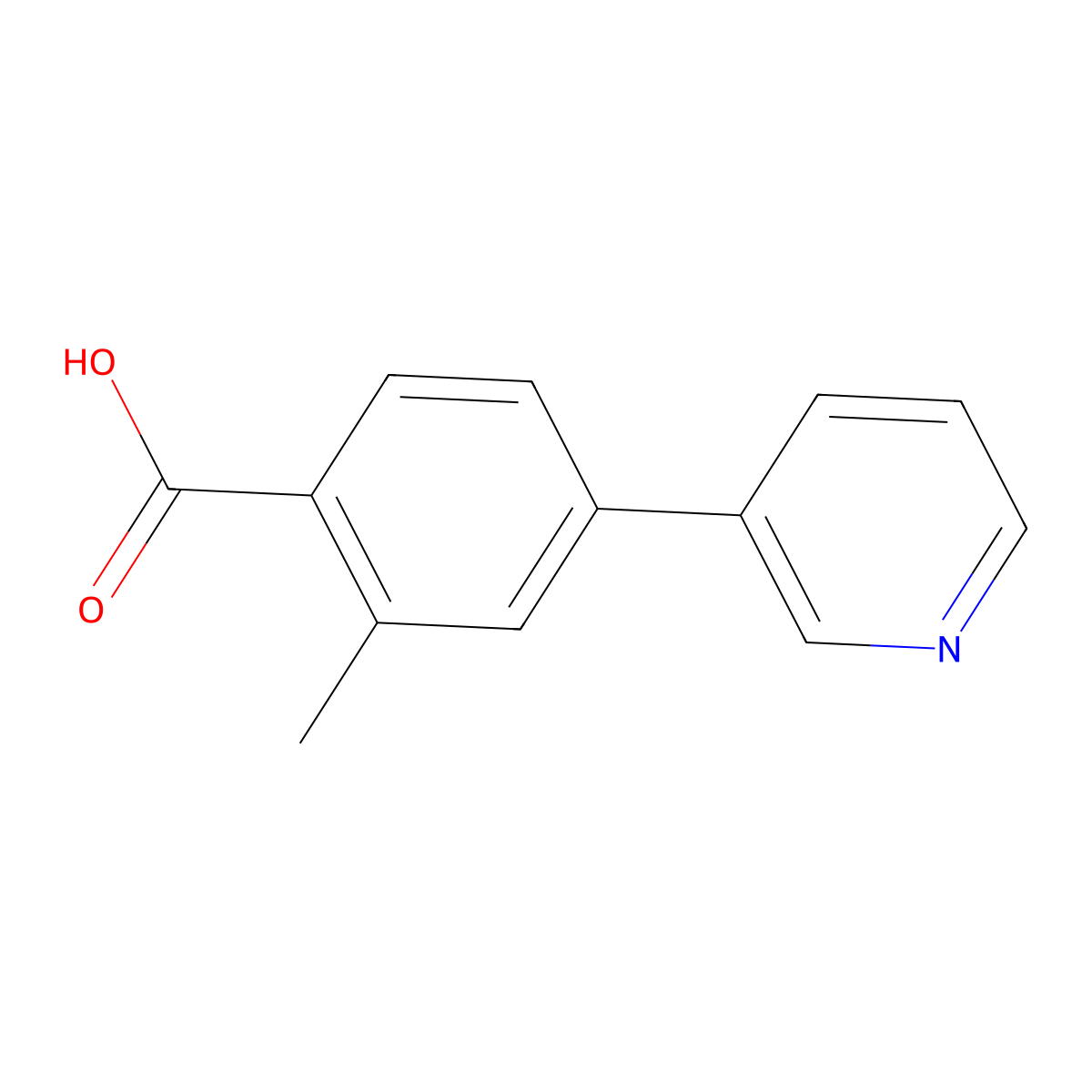 2-Methyl-4-(pyridin-3-yl)benzoic acid molecular structure, CAS 761378-80-7