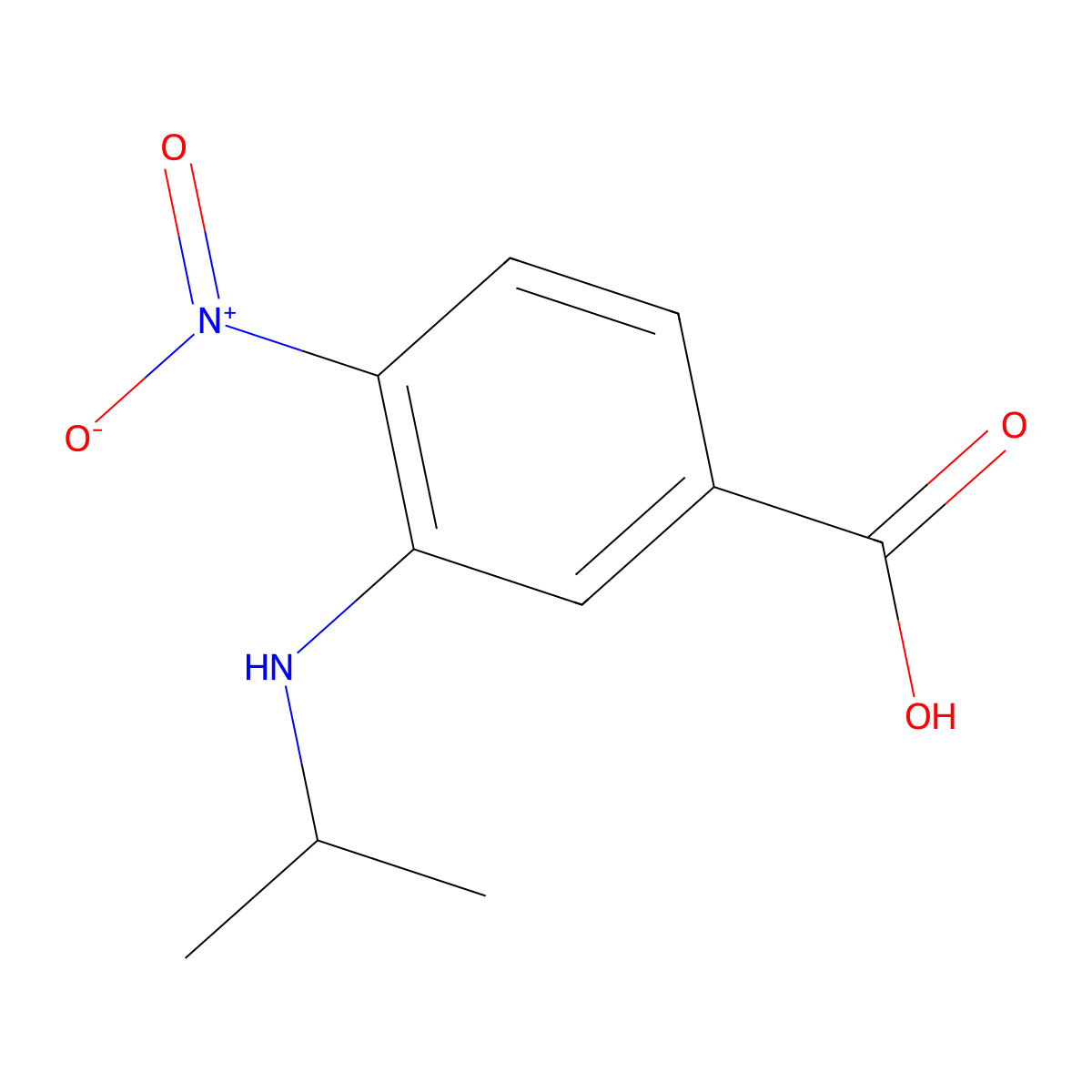 3-(Isopropylamino)-4-nitrobenzoic acid molecular structure, CAS 761388-52-7