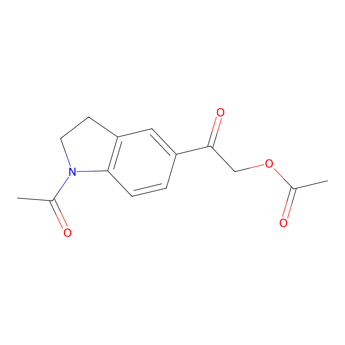 2-(1-acetyl-2,3-dihydro-1H-indol-5-yl)-2-oxoethyl acetate molecular structure, CAS 76139-04-3