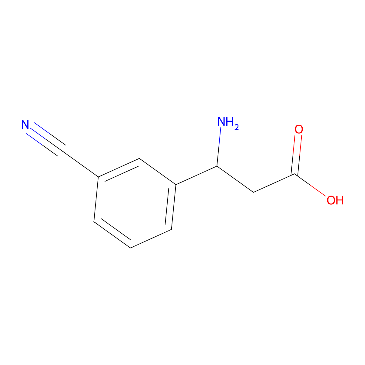 (R)-3-Amino-3-(3-cyanophenyl)propanoic acid molecular structure, CAS 761396-82-1