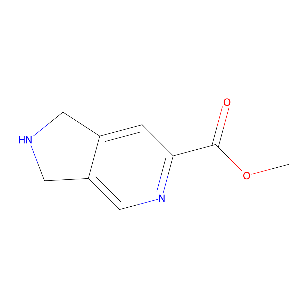 methyl 2,3-dihydro-1H-pyrrolo[3,4-c]pyridine-6-carboxylate molecular structure, CAS 761401-07-4