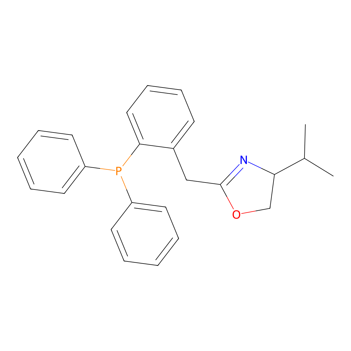 (S)-2-(2-(Diphenylphosphino)benzyl)-4-isopropyl-4,5-dihydrooxazole molecular structure, CAS 761402-25-9