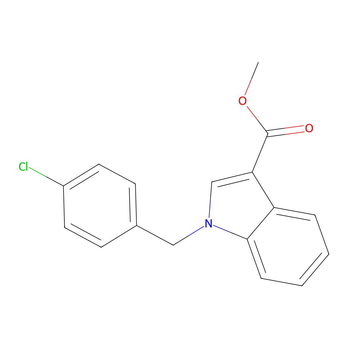 methyl 1-(4-chlorobenzyl)-1H-indole-3-carboxylate molecular structure, CAS 761402-59-9