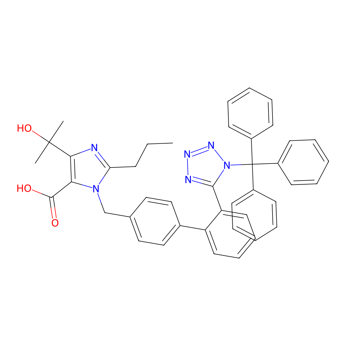 Trityl olMesartan acid molecular structure, CAS 761404-85-7