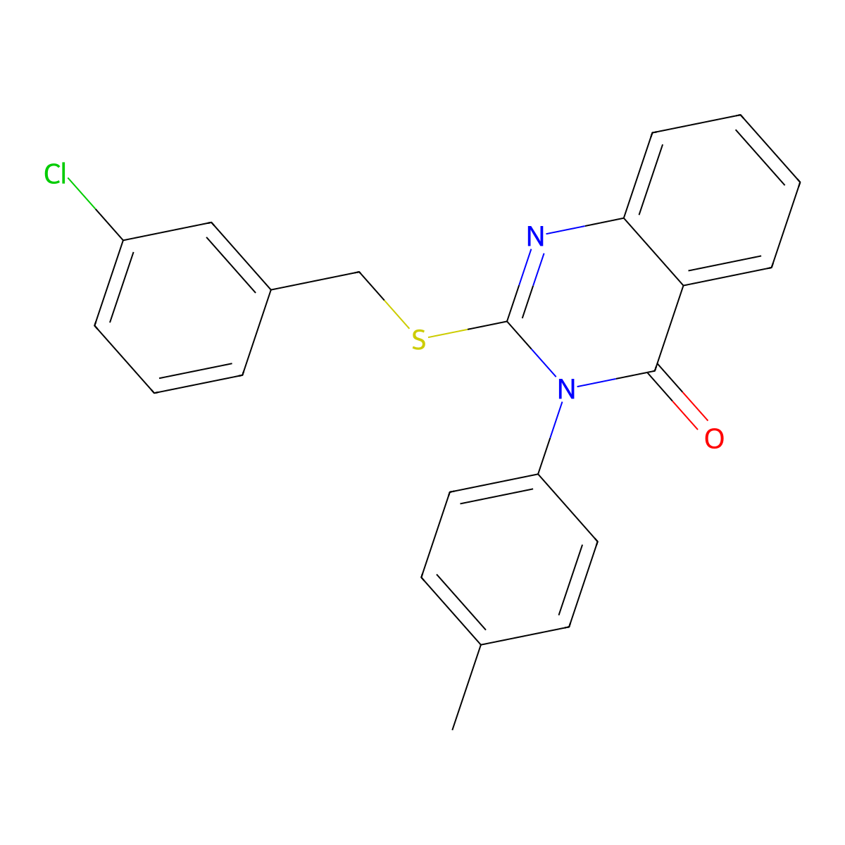 2-((3-Chlorobenzyl)thio)-3-(4-methylphenyl)-4(3H)-quinazolinone molecular structure, CAS 761408-13-3