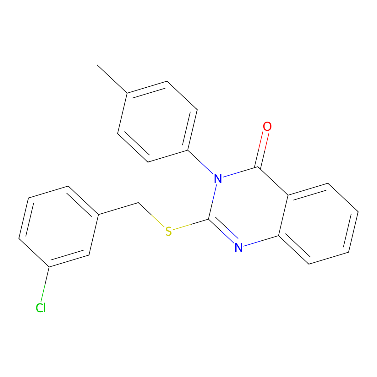 2-((3-Chlorobenzyl)thio)-3-(4-methylphenyl)-4(3H)-quinazolinone molecular structure, CAS 761408-13-3