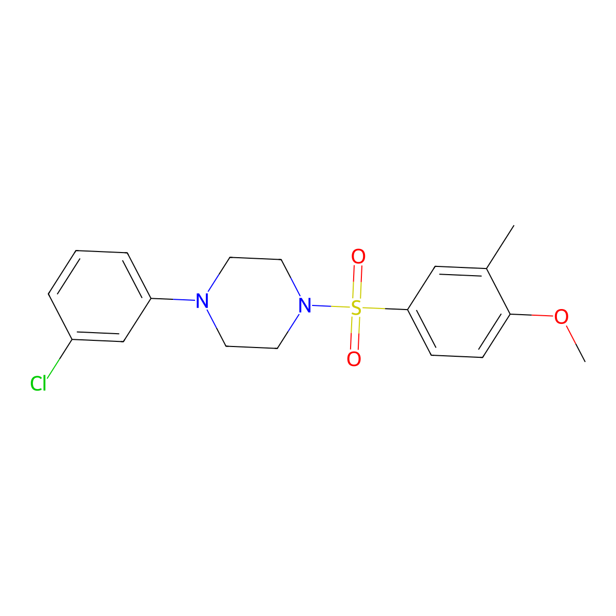1-(3-Chlorophenyl)-4-(4-methoxy-3-methylphenyl)sulfonylpiperazine molecular structure, CAS 761409-00-1