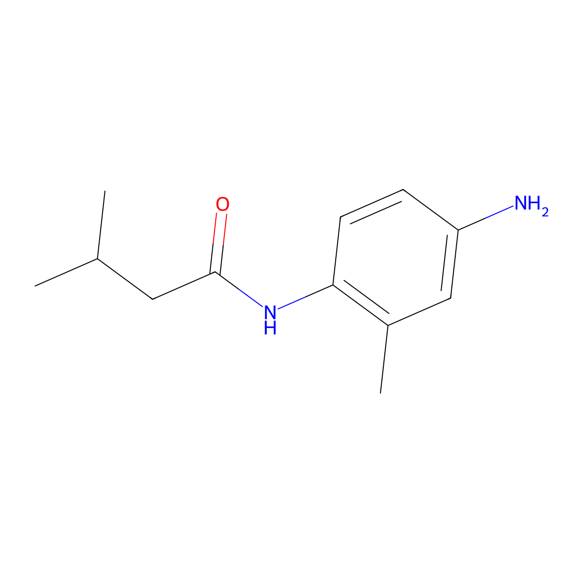 N-(4-amino-2-methylphenyl)-3-methylbutanamide molecular structure, CAS 761409-68-1