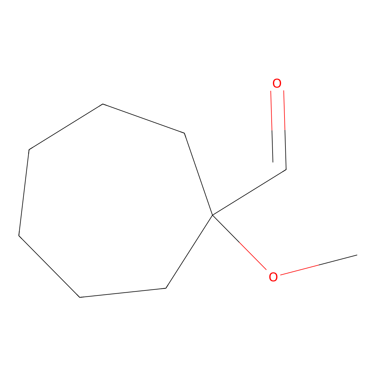 1-Methoxycycloheptane-1-carbaldehyde molecular structure, CAS 761411-23-8
