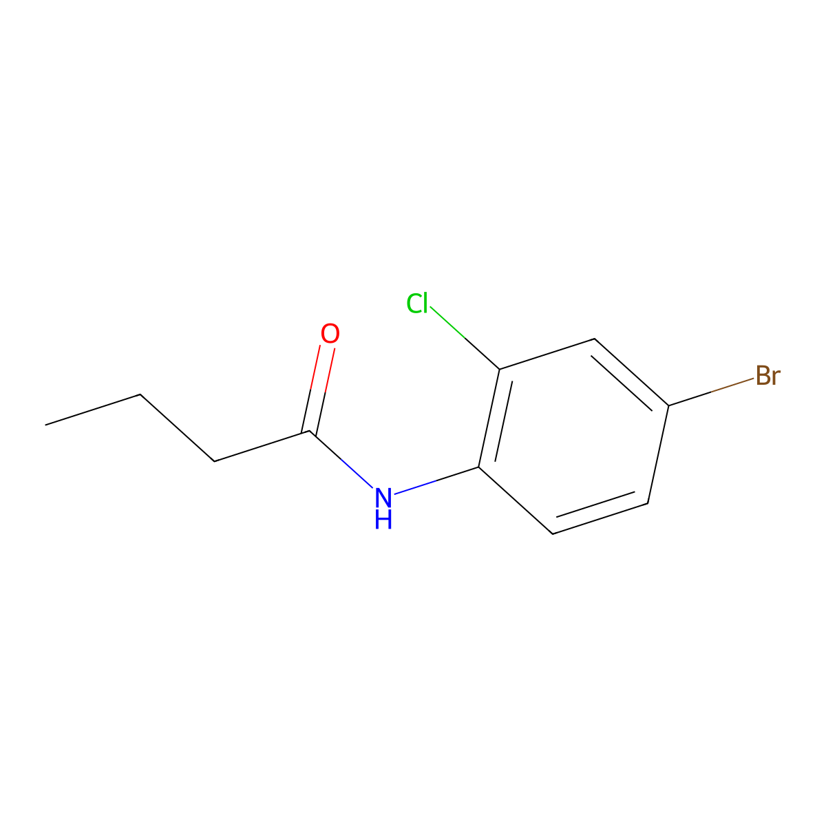 N-(4-bromo-2-chlorophenyl)butanamide molecular structure, CAS 761412-17-3