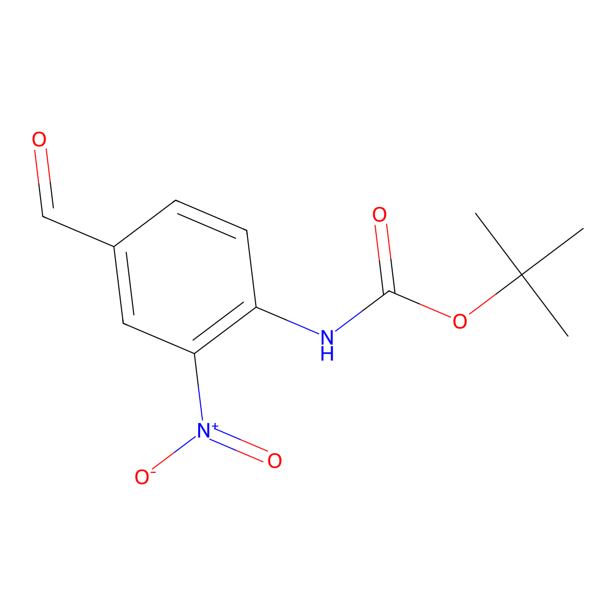 tert-butyl N-(4-formyl-2-nitrophenyl)carbamate molecular structure, CAS 761412-29-7
