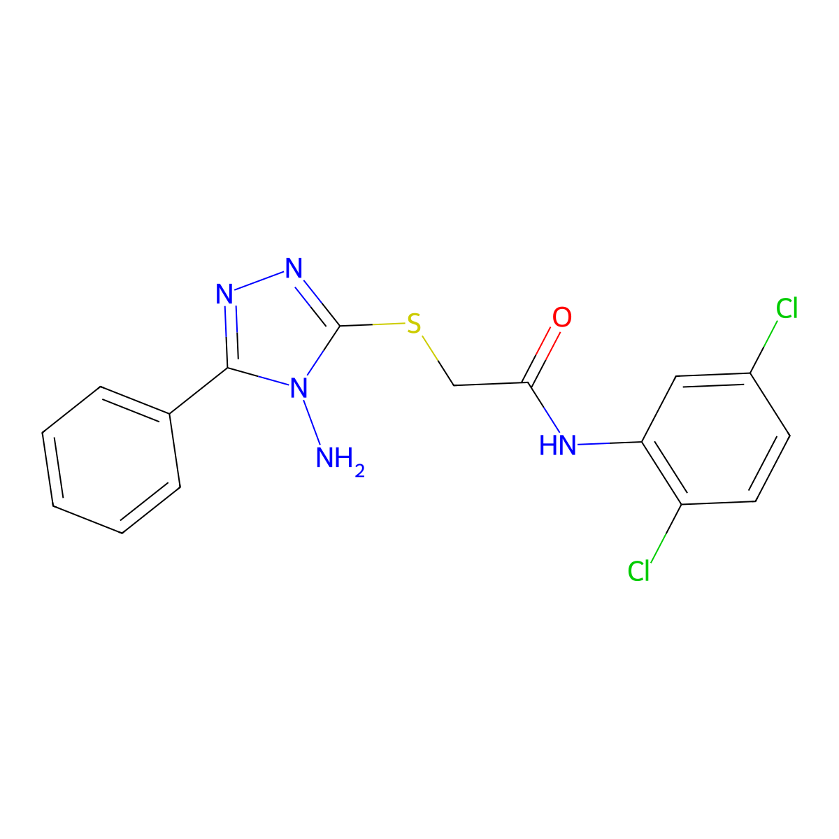 2-((4-amino-5-phenyl-4H-1,2,4-triazol-3-yl)thio)-N-(2,5-dichlorophenyl)acetamide molecular structure, CAS 761414-36-2