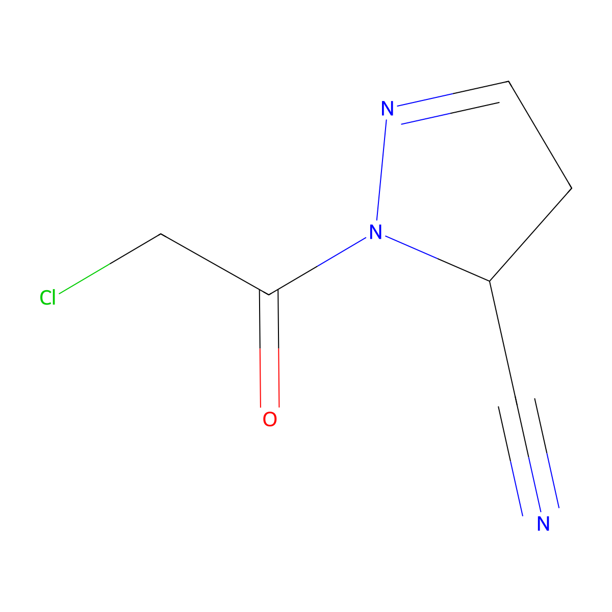 1-(2-Chloroacetyl)-4,5-dihydro-1H-pyrazole-5-carbonitrile molecular structure, CAS 761414-68-0