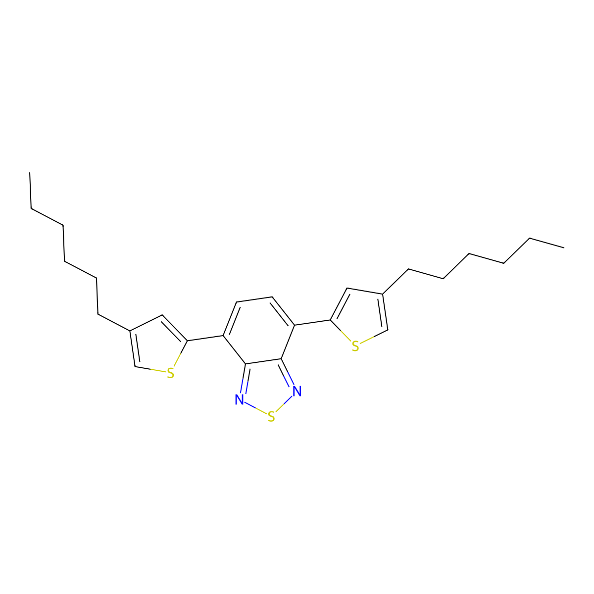 4,7-Bis(4-hexylthiophen-2-yl)benzo[c][1,2,5]thiadiazole molecular structure, CAS 761416-46-0