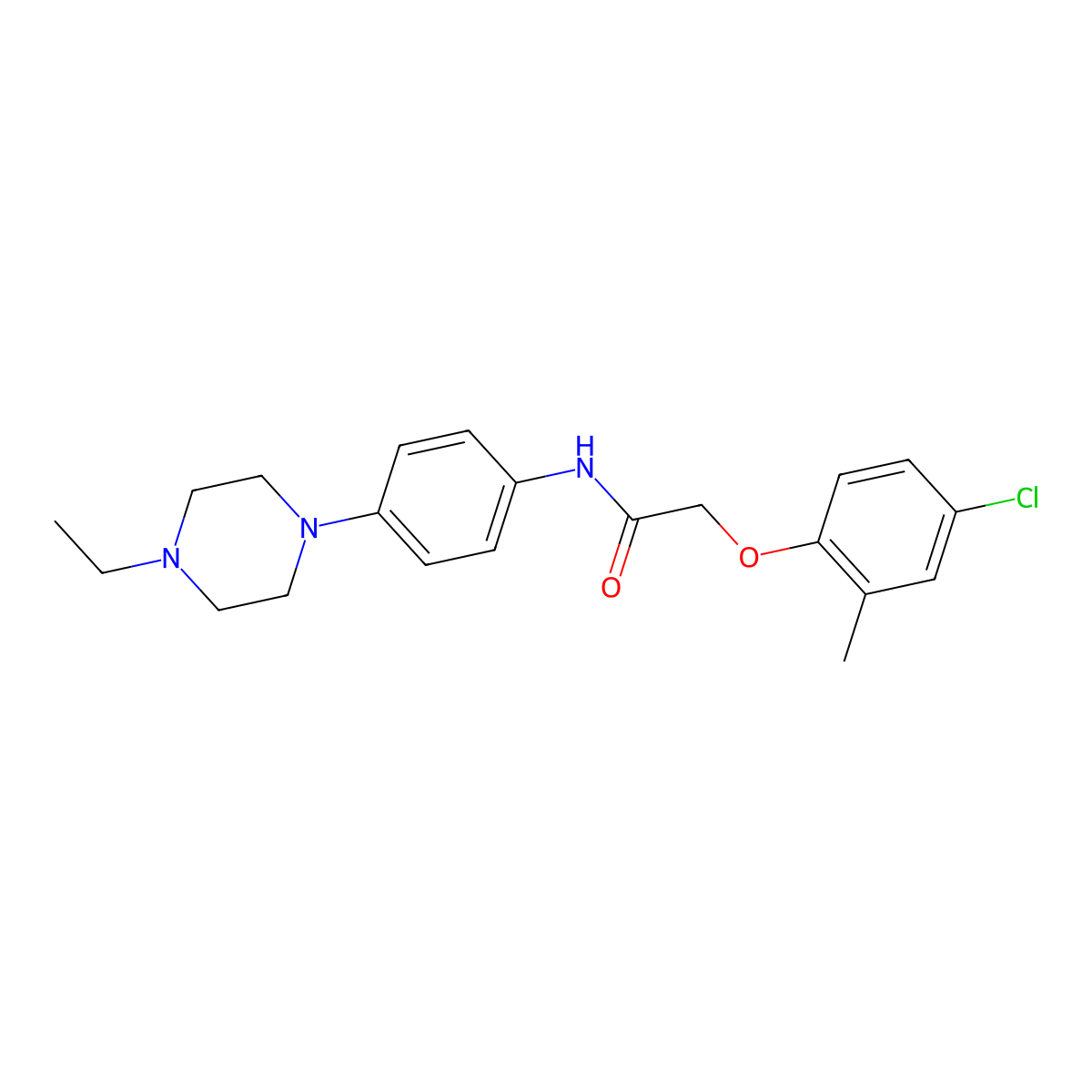 2-(4-chloro-2-methylphenoxy)-N-[4-(4-ethylpiperazin-1-yl)phenyl]acetamide molecular structure, CAS 761418-14-8