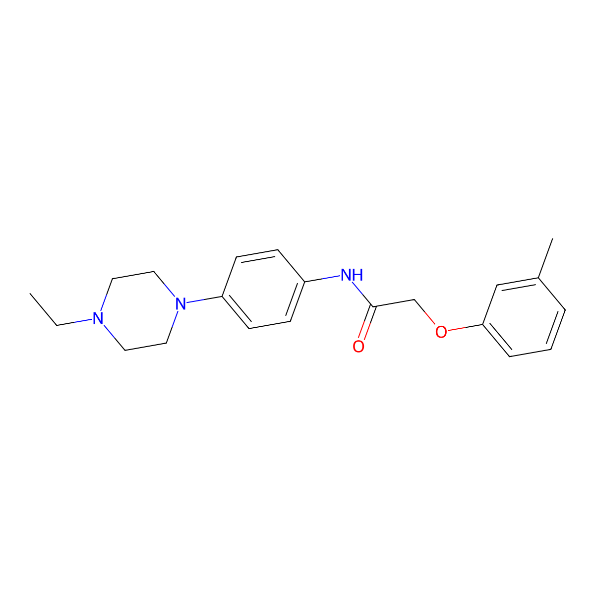 N-[4-(4-ethylpiperazin-1-yl)phenyl]-2-(3-methylphenoxy)acetamide molecular structure, CAS 761418-40-0